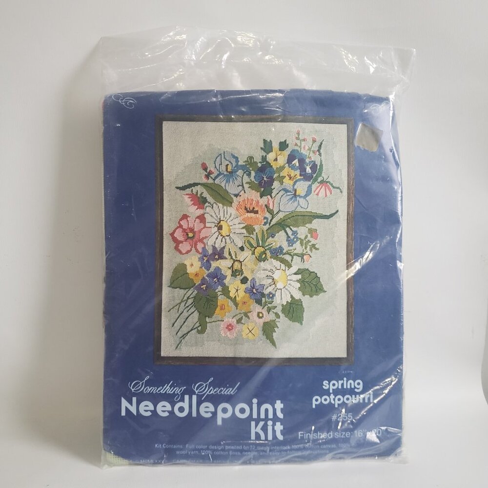 Candamar Something Special Needlepoint Spring Potpourri 16 x 20 Kit 255 Vtg 1978